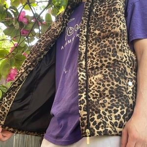 Vintage leopard vest / golden zipper